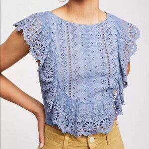 Free People The Real Love Crop Top *White*